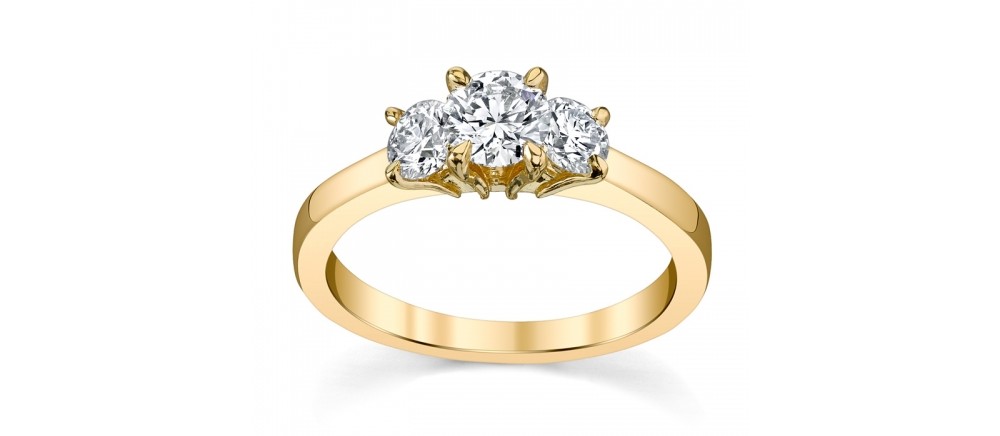 Three stone engagement rings at Rogers Jewelry Co.