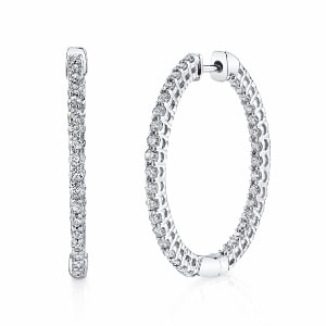 These in-house hoop earrings from Rogers Jewelry Co. feature white gold and diamonds
