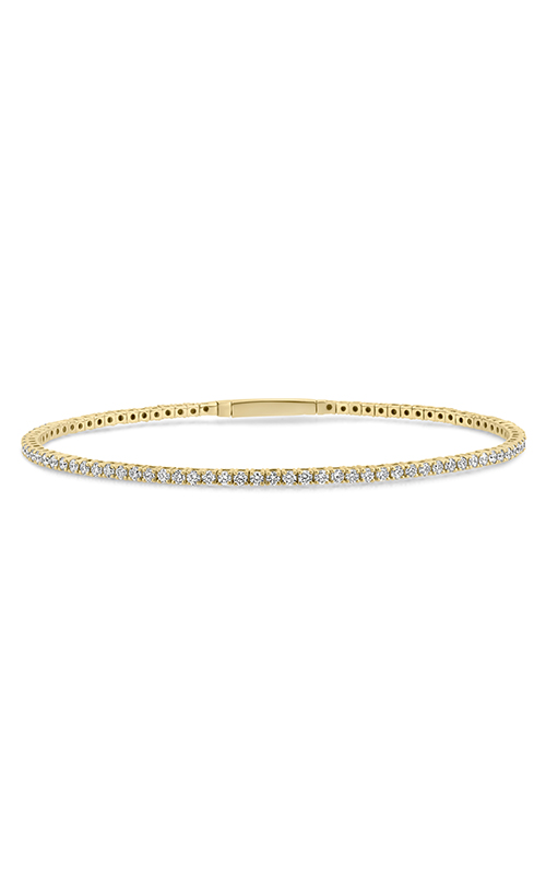 A yellow gold diamond tennis bracelet