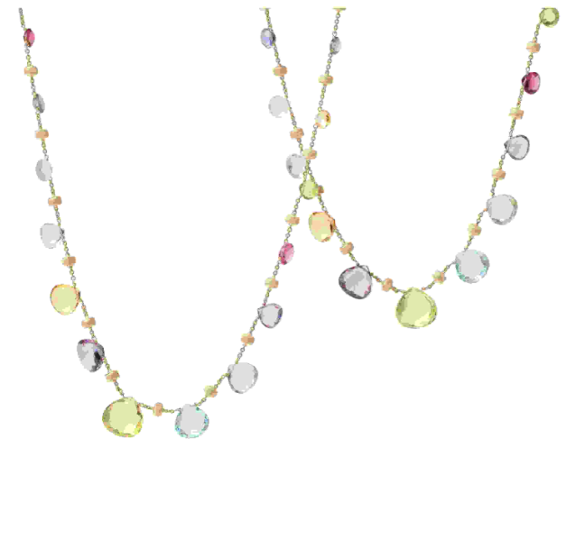 A yellow gold gemstone necklace