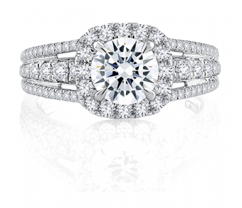 An A.JAFFE Metropolitan engagement ring, available at Rogers Jewelry Co.