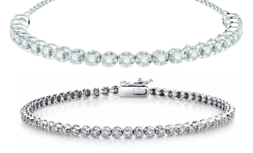 Two stunning tennis bracelets, both available at Rogers Jewelry Co. Two stunning tennis bracelets, both available at Rogers Jewelry Co.