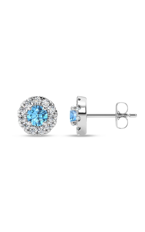 Lab Grown Blue Diamond 1.15 tw Halo Earrings 05-LG0303-912